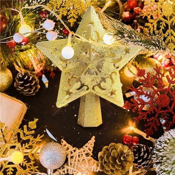 Christmas Tree Topper Projector, LED Star Tree Topper Light, Glitter - Picture 7 of 7